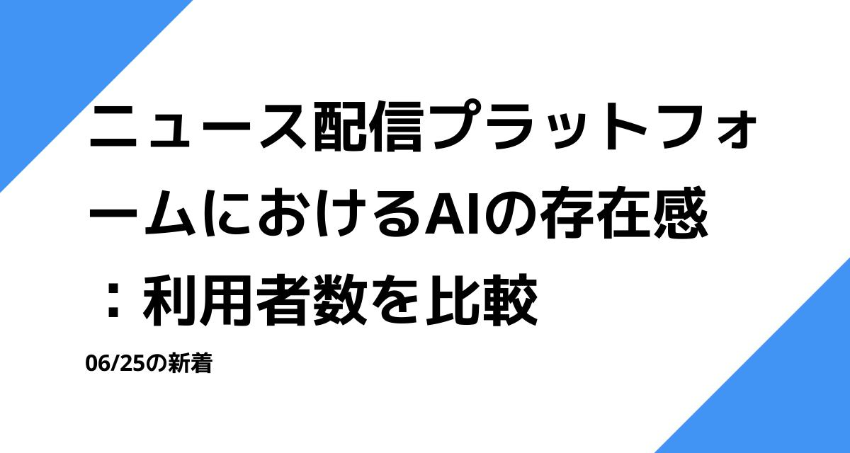 ニュース配信プラットフォームにおけるAIの存在感：利用者数を比較